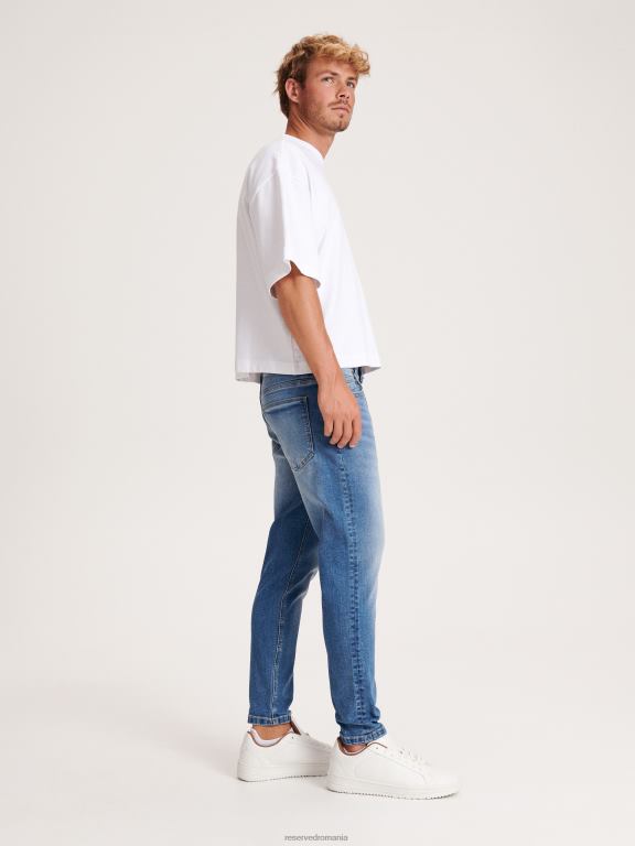albastru Reserved bărbați îmbrăcăminte blugi morcov slim 648HZ1547