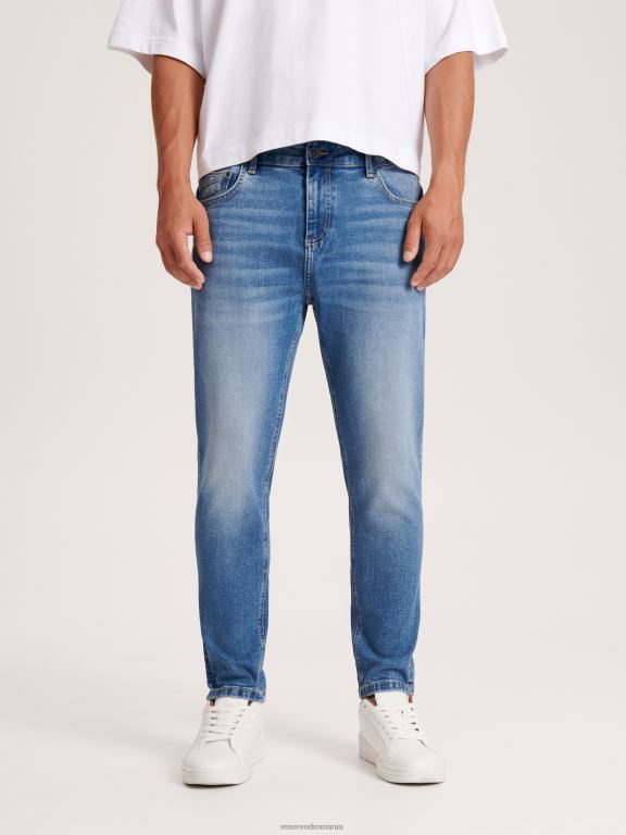 albastru Reserved bărbați îmbrăcăminte blugi morcov slim 648HZ1547