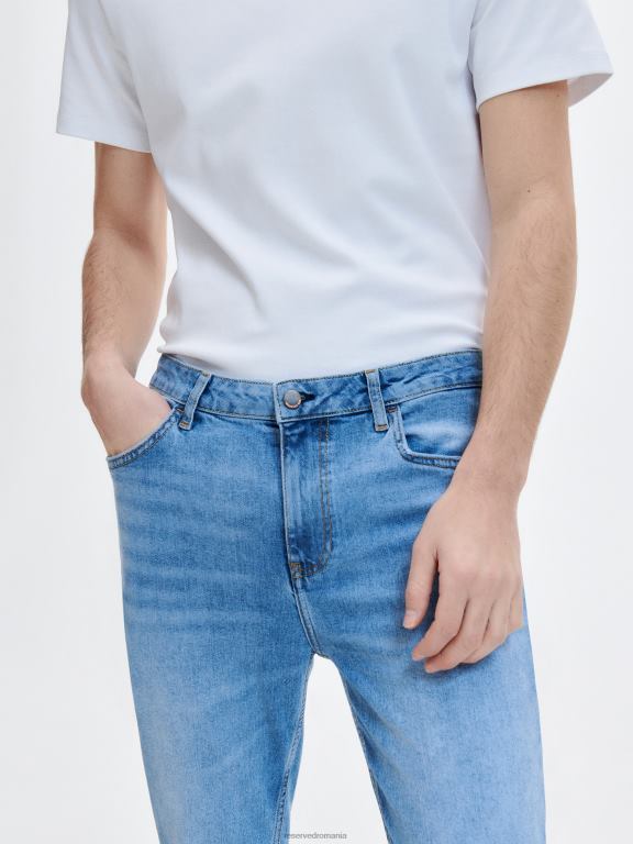 albastru Reserved bărbați îmbrăcăminte blugi morcov slim 648HZ1576