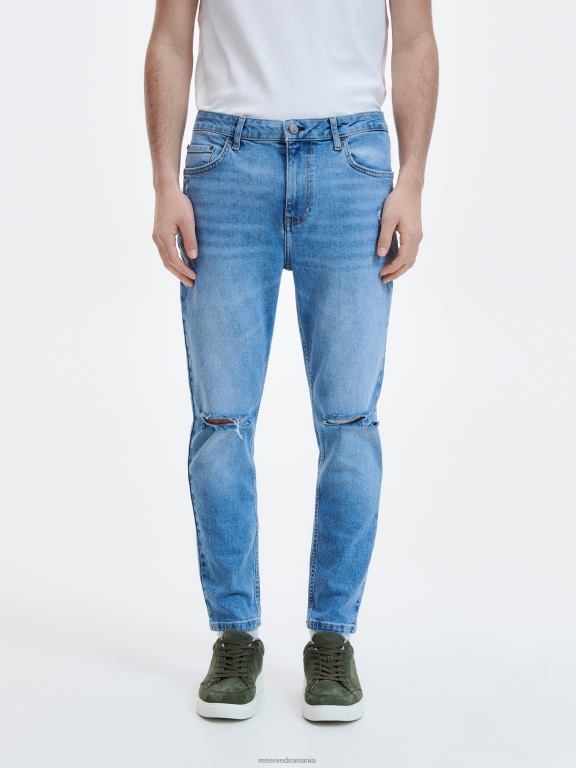 albastru Reserved bărbați îmbrăcăminte blugi morcov slim 648HZ1576