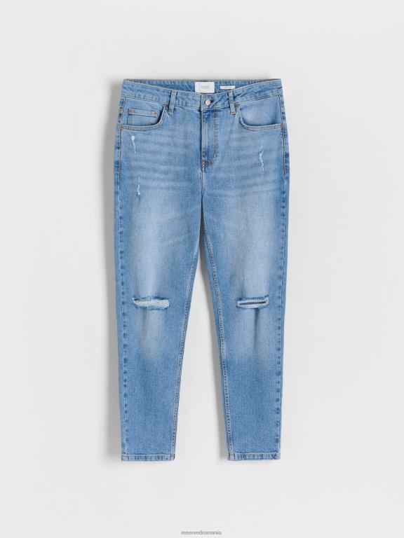 albastru Reserved bărbați îmbrăcăminte blugi morcov slim 648HZ1576