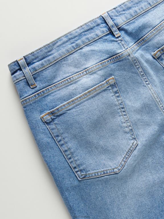 albastru Reserved bărbați îmbrăcăminte blugi morcov slim 648HZ1576