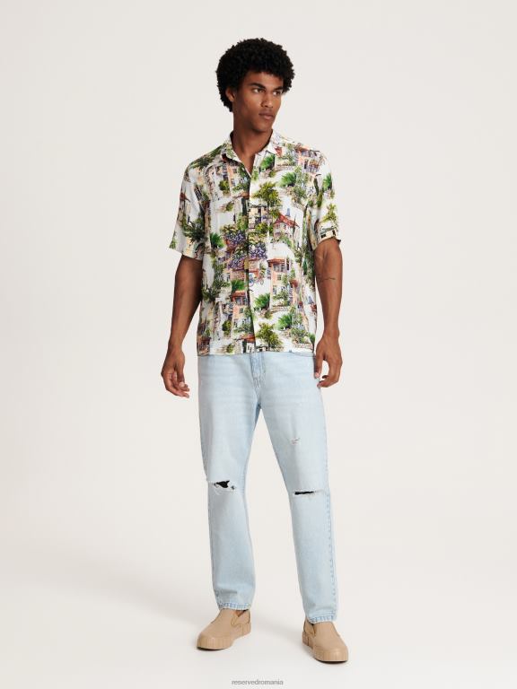 albastru Reserved bărbați îmbrăcăminte blugi obișnuiți 648HZ1571