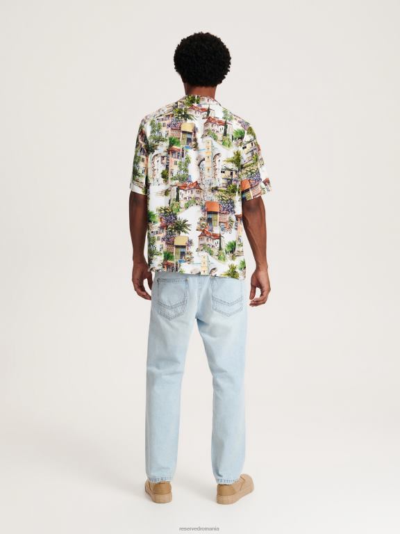 albastru Reserved bărbați îmbrăcăminte blugi obișnuiți 648HZ1571