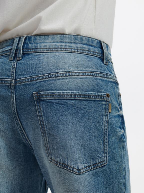 albastru Reserved bărbați îmbrăcăminte blugi obișnuiți 648HZ1578