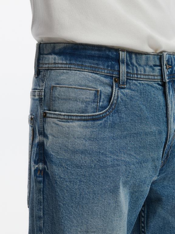 albastru Reserved bărbați îmbrăcăminte blugi obișnuiți 648HZ1578