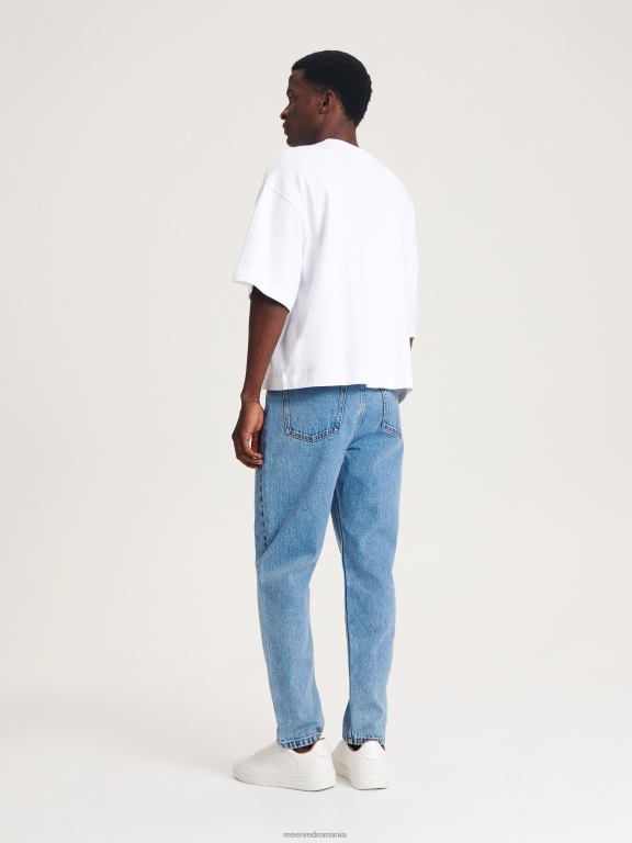 albastru Reserved bărbați îmbrăcăminte blugi obișnuiți morcovi 648HZ1528