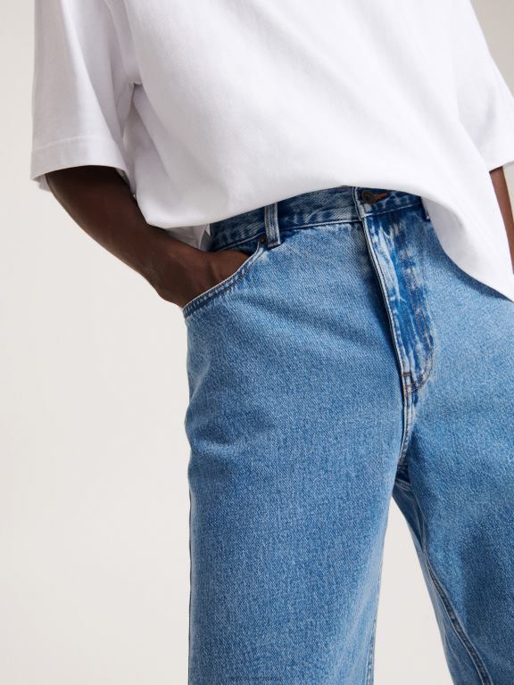 albastru Reserved bărbați îmbrăcăminte blugi obișnuiți morcovi 648HZ1528