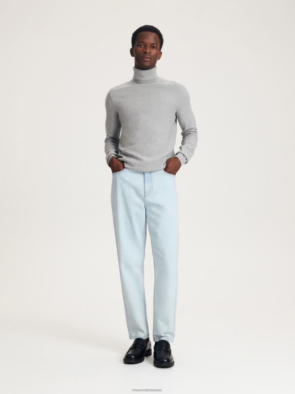 albastru Reserved bărbați îmbrăcăminte blugi obișnuiți morcovi 648HZ1530