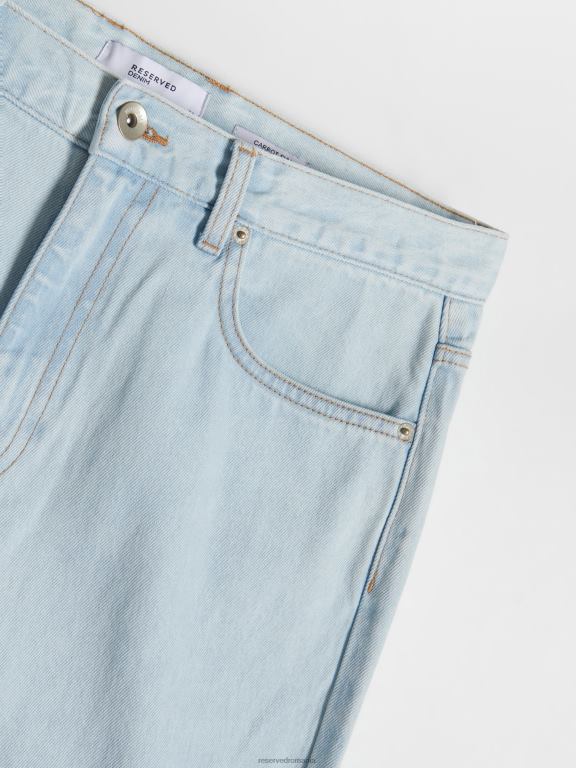 albastru Reserved bărbați îmbrăcăminte blugi obișnuiți morcovi 648HZ1530