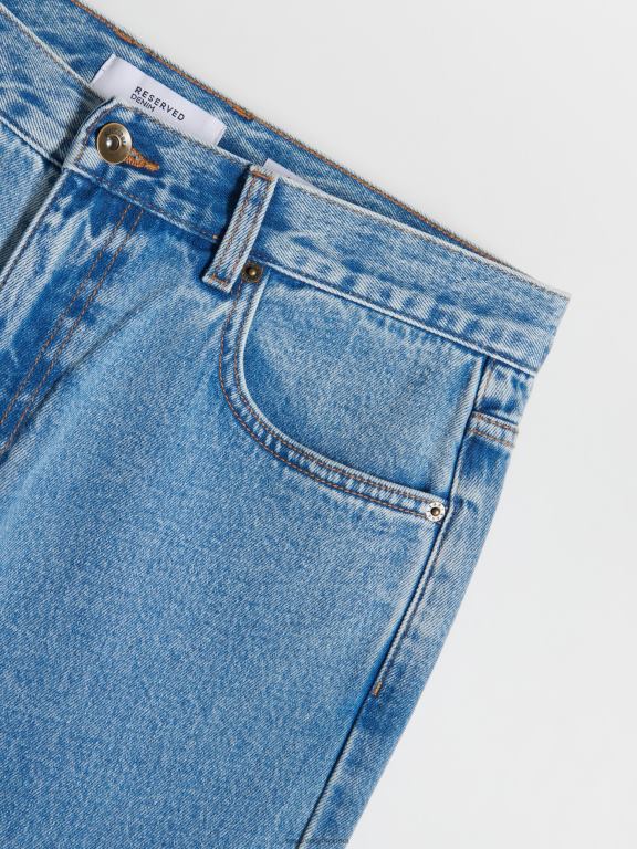 albastru Reserved bărbați îmbrăcăminte blugi obișnuiți morcovi 648HZ1531