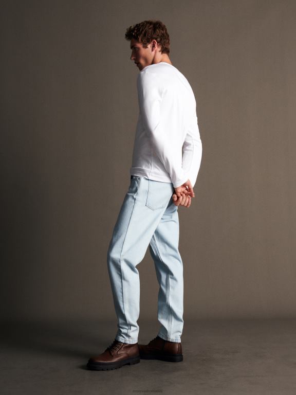 albastru Reserved bărbați îmbrăcăminte blugi obișnuiți morcovi 648HZ1541