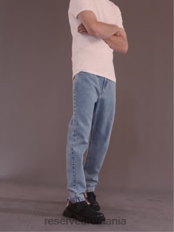 albastru Reserved bărbați îmbrăcăminte blugi obișnuiți morcovi 648HZ1543