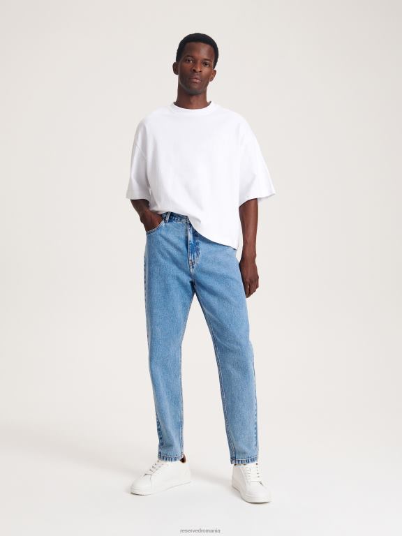albastru Reserved bărbați îmbrăcăminte blugi obișnuiți morcovi 648HZ1543