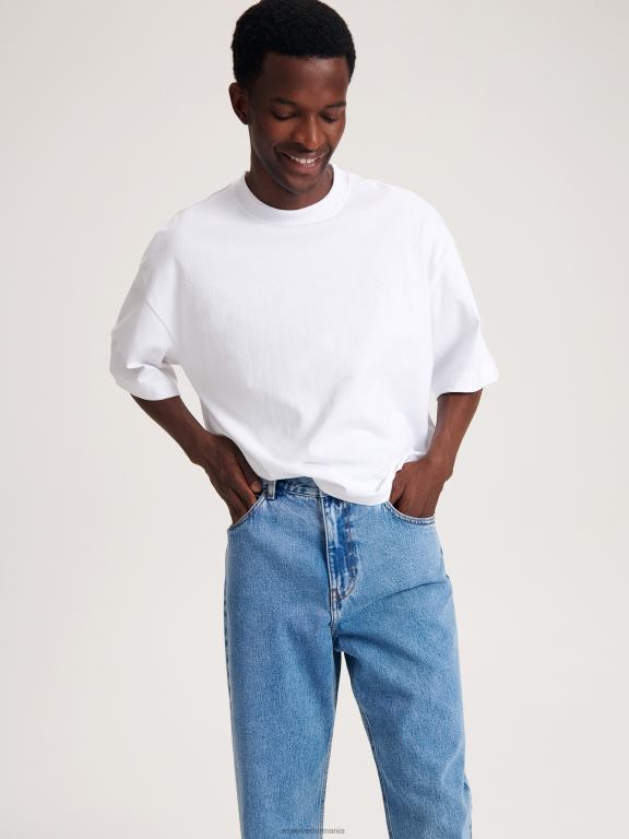 albastru Reserved bărbați îmbrăcăminte blugi obișnuiți morcovi 648HZ1543