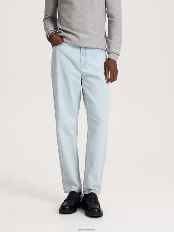 albastru Reserved bărbați îmbrăcăminte blugi obișnuiți morcovi 648HZ1544