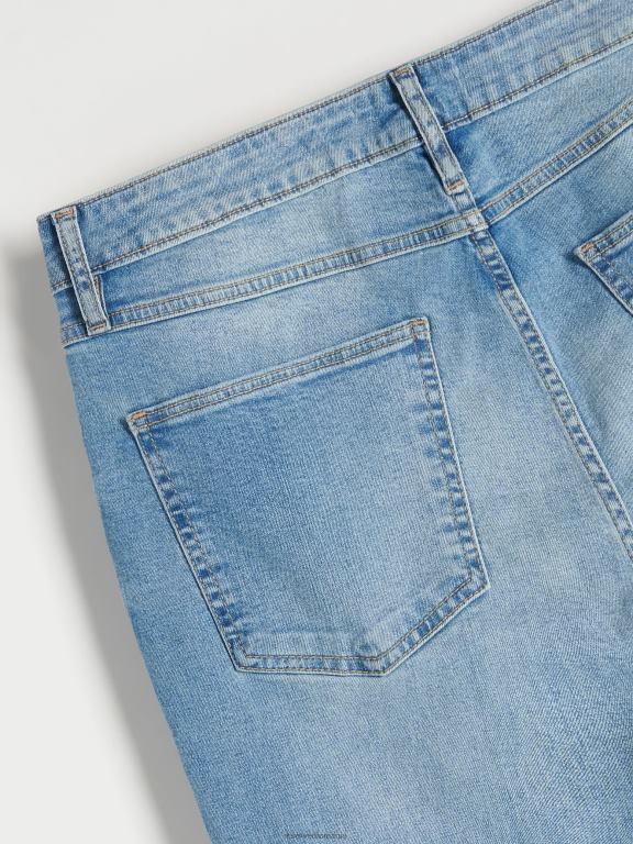 albastru Reserved bărbați îmbrăcăminte blugi subțiri învechiți 648HZ1581