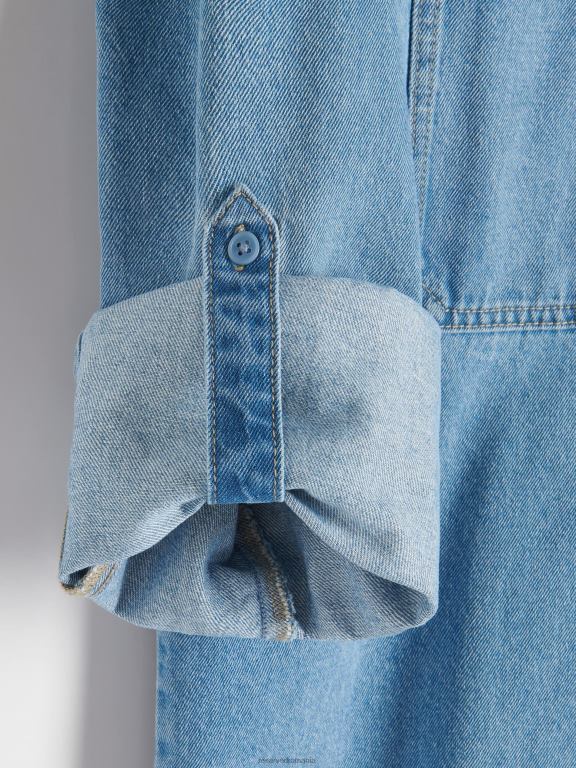 albastru Reserved bărbați îmbrăcăminte cămașă din denim cu potrivire normală 648HZ1358