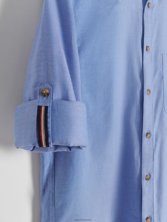 albastru Reserved bărbați îmbrăcăminte cămașă simplă cu potrivire normală 648HZ1366