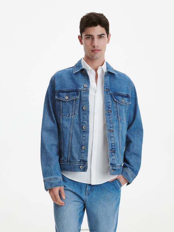 albastru Reserved bărbați îmbrăcăminte jacheta denim 648HZ1621