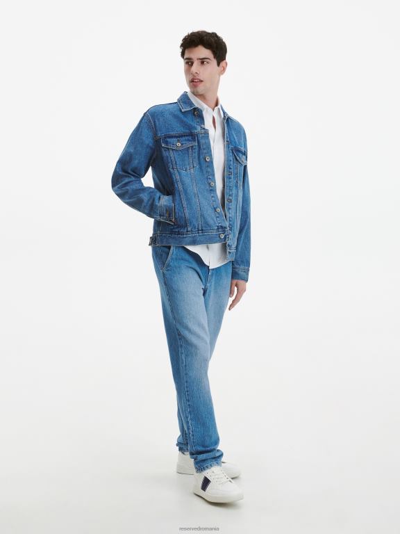 albastru Reserved bărbați îmbrăcăminte jacheta denim 648HZ1621