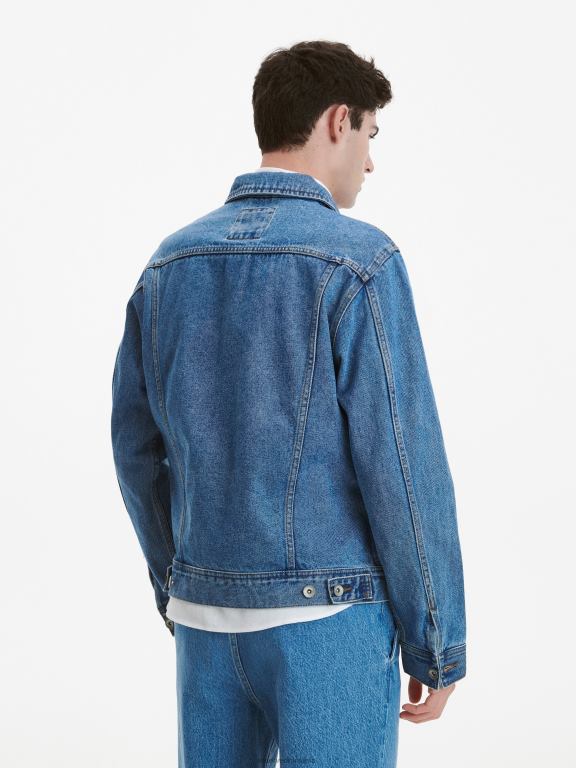 albastru Reserved bărbați îmbrăcăminte jacheta denim 648HZ1621