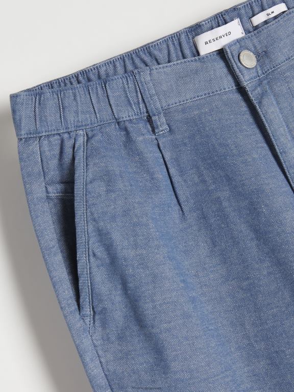 albastru Reserved bărbați îmbrăcăminte pantaloni chino slim 648HZ1515