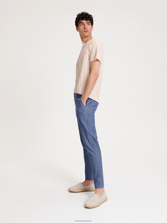 albastru Reserved bărbați îmbrăcăminte pantaloni chino slim 648HZ1515