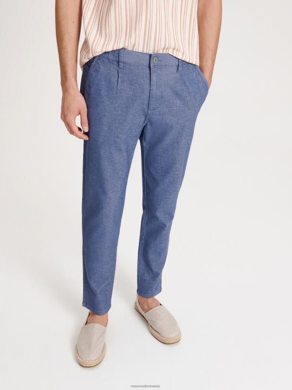 albastru Reserved bărbați îmbrăcăminte pantaloni chino slim 648HZ1515