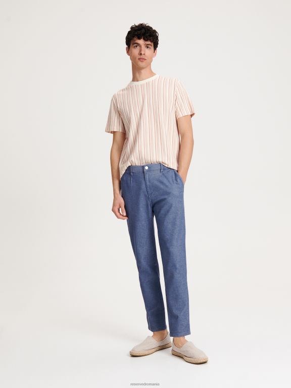 albastru Reserved bărbați îmbrăcăminte pantaloni chino slim 648HZ1515