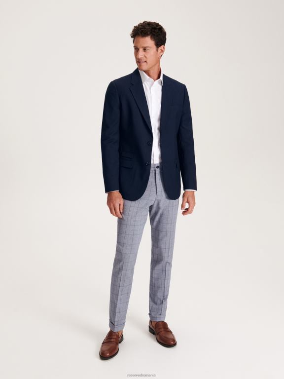 albastru Reserved bărbați îmbrăcăminte pantaloni de costum slim fit 648HZ1092