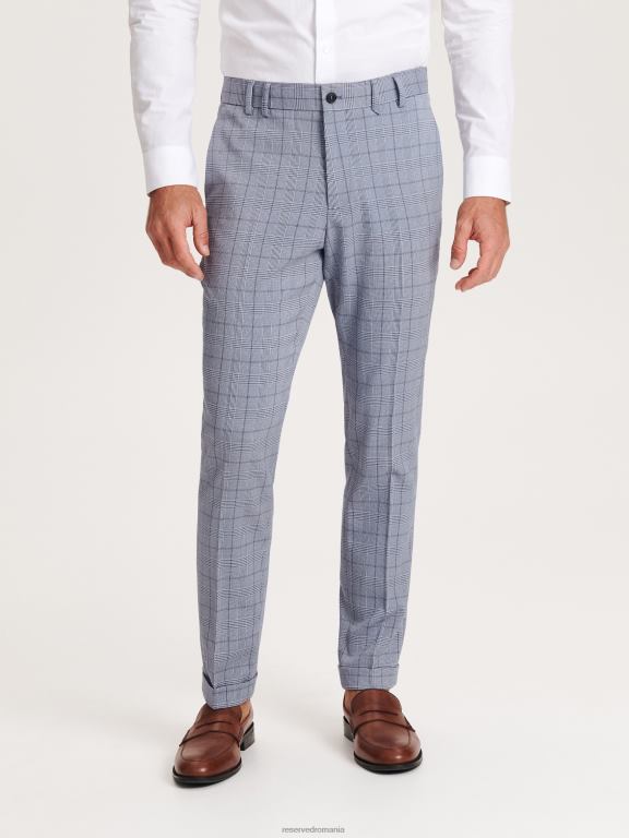 albastru Reserved bărbați îmbrăcăminte pantaloni de costum slim fit 648HZ1092