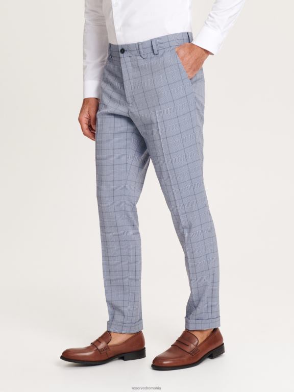 albastru Reserved bărbați îmbrăcăminte pantaloni de costum slim fit 648HZ1092