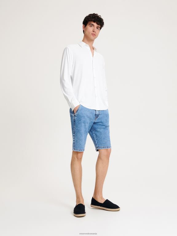 albastru Reserved bărbați îmbrăcăminte pantaloni scurți chino din denim 648HZ1445