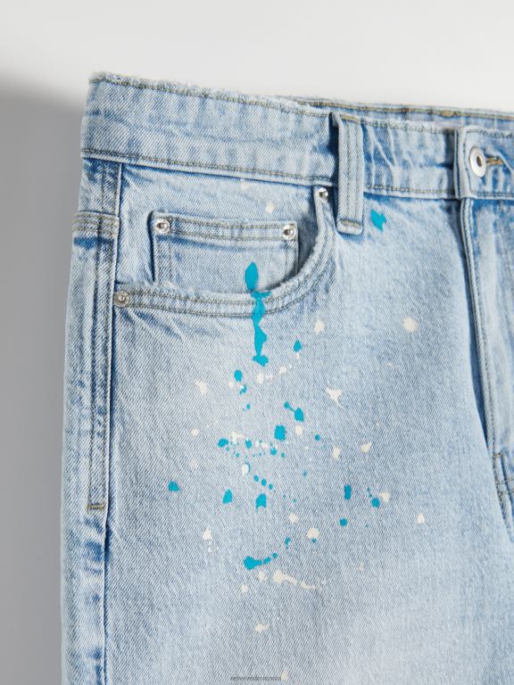 albastru Reserved bărbați îmbrăcăminte pantaloni scurți din denim 648HZ1453