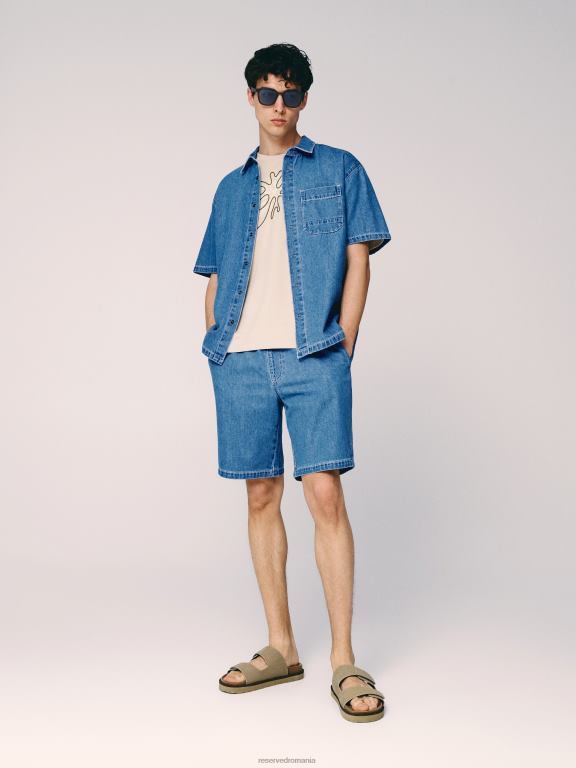 albastru Reserved bărbați îmbrăcăminte pantaloni scurți obișnuiți 648HZ1452