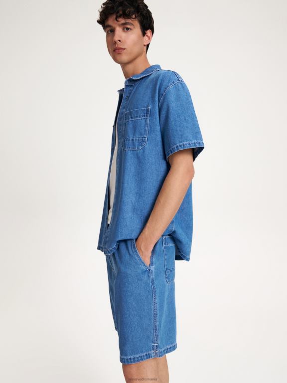 albastru Reserved bărbați îmbrăcăminte pantaloni scurți obișnuiți 648HZ1452