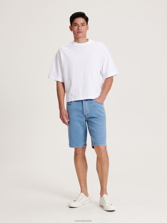 albastru Reserved bărbați îmbrăcăminte pantaloni scurți obișnuiți din denim 648HZ1425