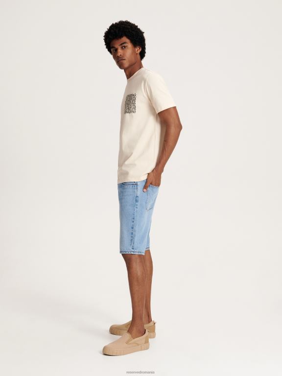 albastru Reserved bărbați îmbrăcăminte pantaloni scurți obișnuiți din denim 648HZ1437