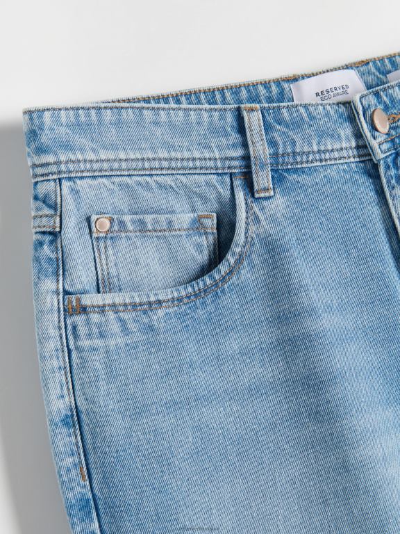 albastru Reserved bărbați îmbrăcăminte pantaloni scurți obișnuiți din denim 648HZ1437