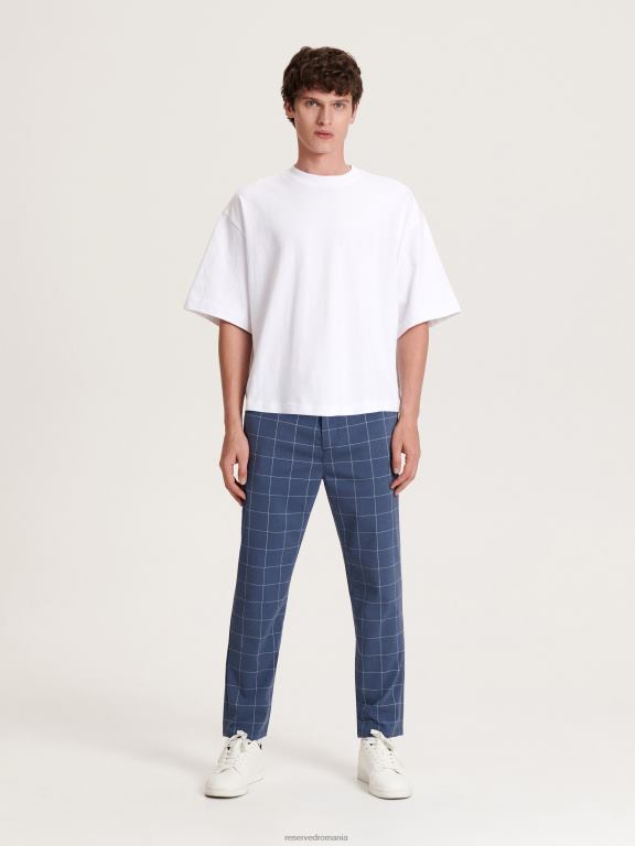 albastru Reserved bărbați îmbrăcăminte pantaloni slim morcov 648HZ1087