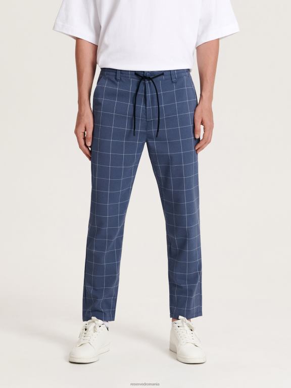 albastru Reserved bărbați îmbrăcăminte pantaloni slim morcov 648HZ1087