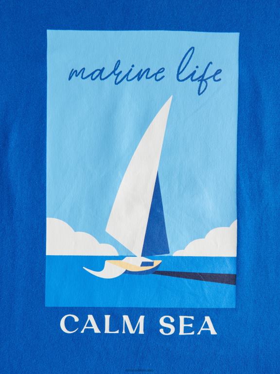 albastru Reserved bărbați îmbrăcăminte tricou nou regular cu imprimeu 648HZ1261