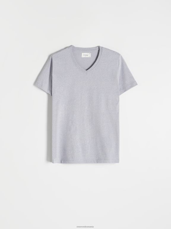 albastru Reserved bărbați îmbrăcăminte tricou slim fit cu decolteu in V 648HZ1210