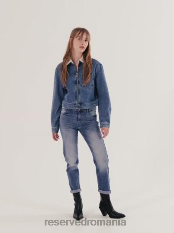 albastru Reserved femei îmbrăcăminte blugi boyfriend slim 648HZ750