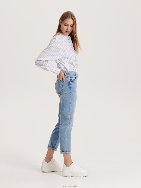 albastru Reserved femei îmbrăcăminte blugi boyfriend slim 648HZ760