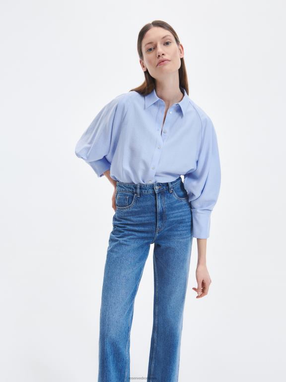 albastru Reserved femei îmbrăcăminte blugi drepti 648HZ787