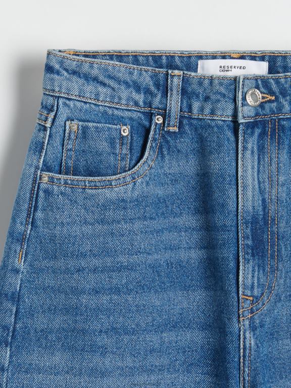 albastru Reserved femei îmbrăcăminte blugi drepti 648HZ787