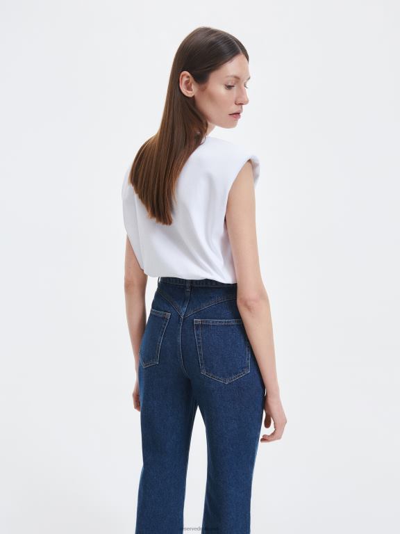 albastru Reserved femei îmbrăcăminte blugi drepti 648HZ801