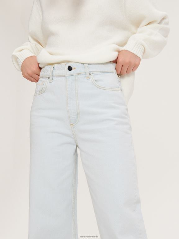 albastru Reserved femei îmbrăcăminte blugi drepti cu amestec de bumbac reciclat 648HZ737